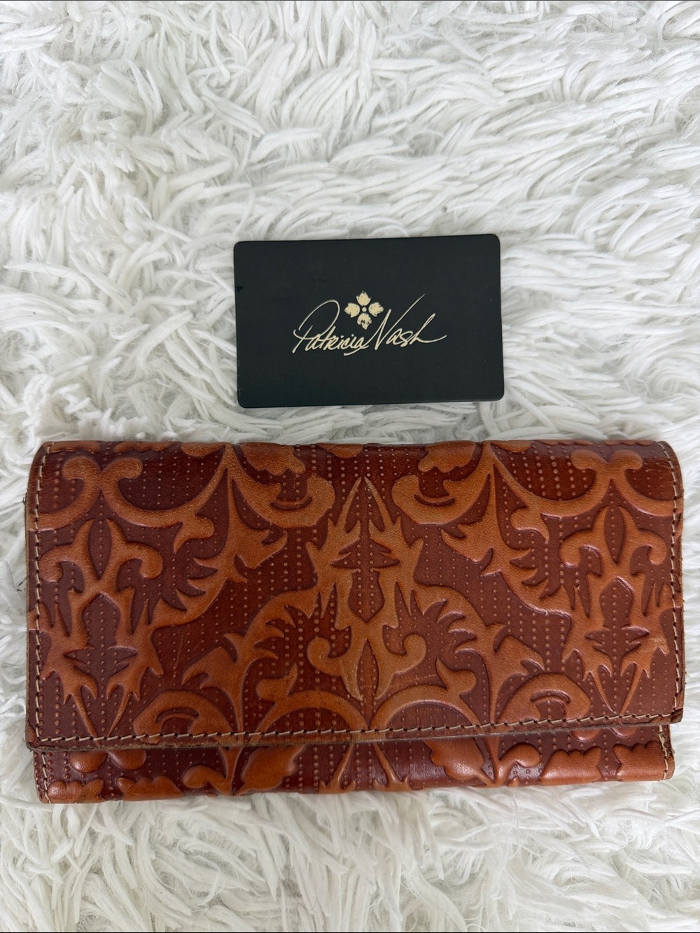 Patricia Nash Tooled Leather Trifold Wallet